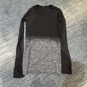 lululemon athletica Black and Gray Long Sleeve Seamless Tee